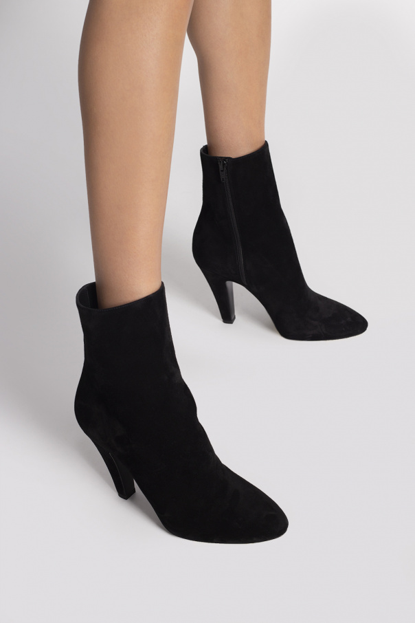 Suede cone heel boots new arrivals